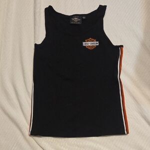 Harley-Davidson Black and Orange Tank Top